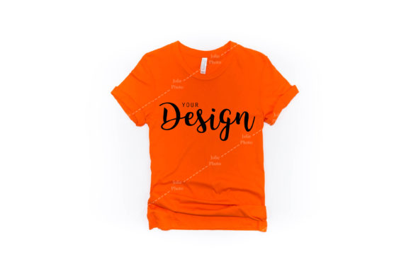 Bella Canvas 3001 Orange T-shirt Mockup
