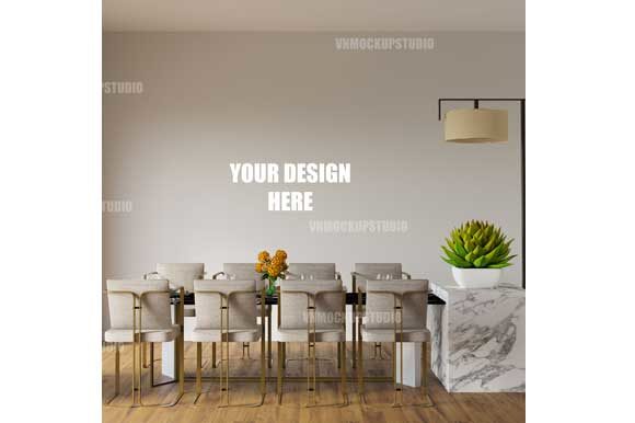 Enhancing Interior Design with Dining Room Mockup and Kitchen Wall Mockup