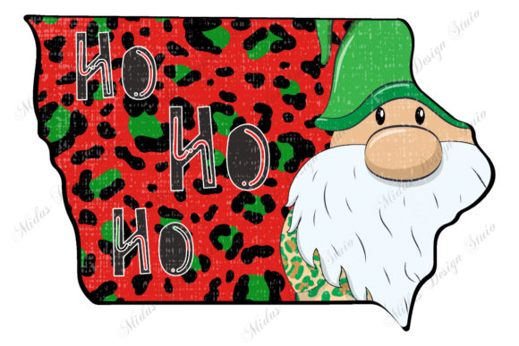 Grunge Iowa Christmas with Gnome: A Unique Holiday Design Element