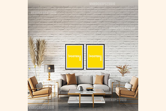 Living Room Mockup, Room Mockup, Digital