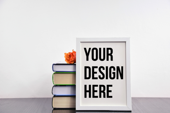 Vertical Frame Mockup, Modern Wood