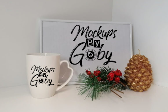 White Mug and White Frame Mockups, Xmas: A Versatile Tool for Creatives