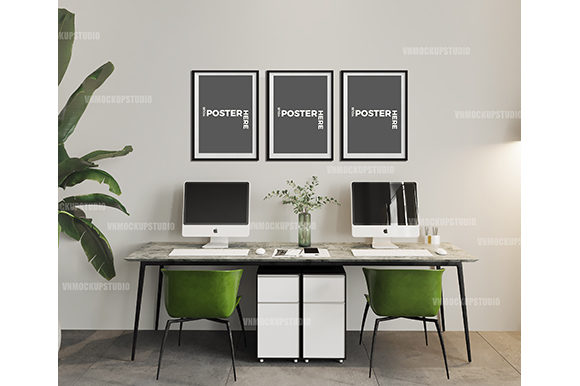 Working Room Mockup and Study Room Mockup: Enhancing Visual Presentation for Digital Creators